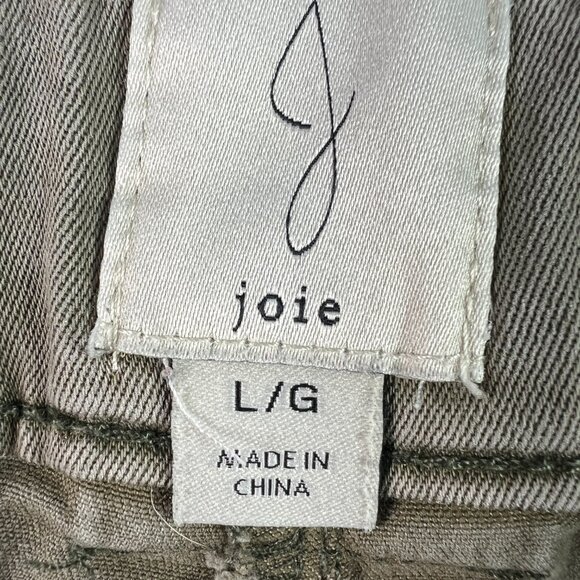 Joie Pants Women's 32x26* High Rise Front Seam Crop Green Stretch Chinos Tag L - Picture 7 of 16